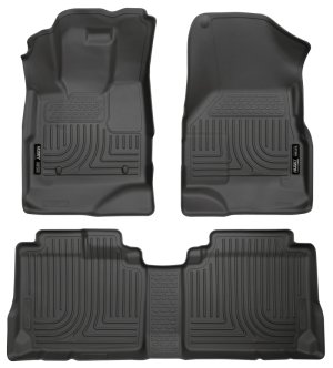 GMC Terrain Floor Liners - Front + 2nd Row - Husky Liners - WeatherBeater Combo - Black - `10-`12